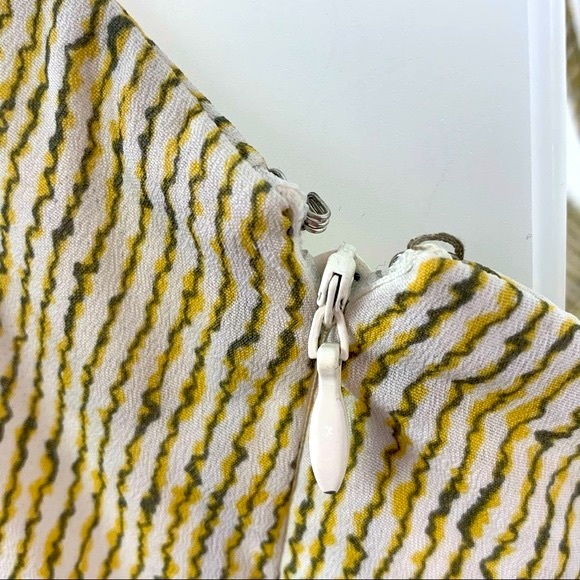 BCBGeneration Yellow Striped Halter Midi Dress | 6 - Picture 4 of 10